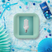 Modern Spiral Compact Fluorescent Lightbulb Pappteller (Party)