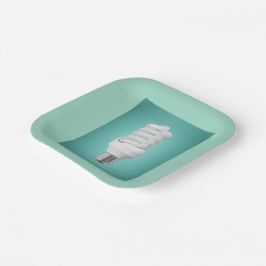 Modern Spiral Compact Fluorescent Lightbulb Pappteller (Gewinkelt)