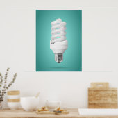 Modern Spiral Compact Fluorescent Lightbulb Poster (Küche)