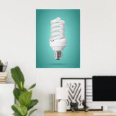 Modern Spiral Compact Fluorescent Lightbulb Poster (Heimbüro)