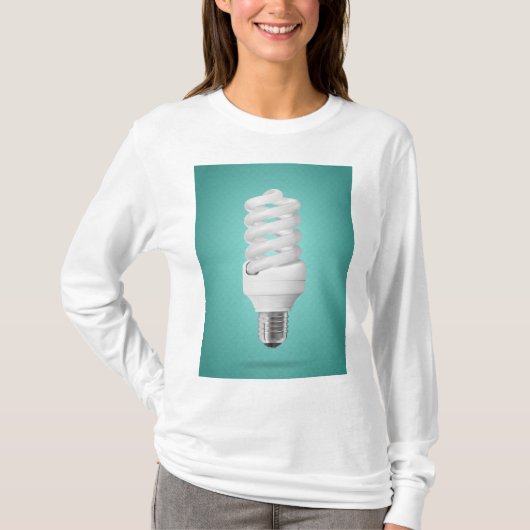 Modern Spiral Compact Fluorescent Lightbulb T-Shirt (Vorderseite)