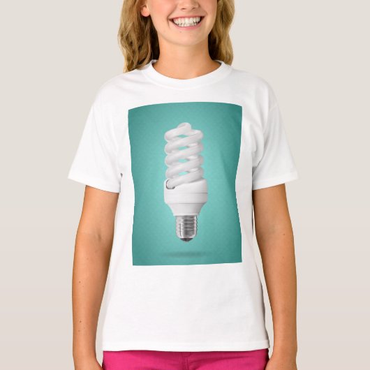 Modern Spiral Compact Fluorescent Lightbulb T-Shirt (Vorderseite)