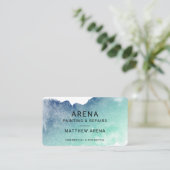 Modern Splash Ombre Blue Green Painter Visitenkarte (Stehend Vorderseite)