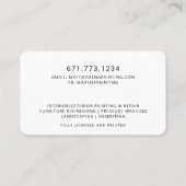 Modern Splash Ombre Blue Green Painter Visitenkarte (Rückseite)