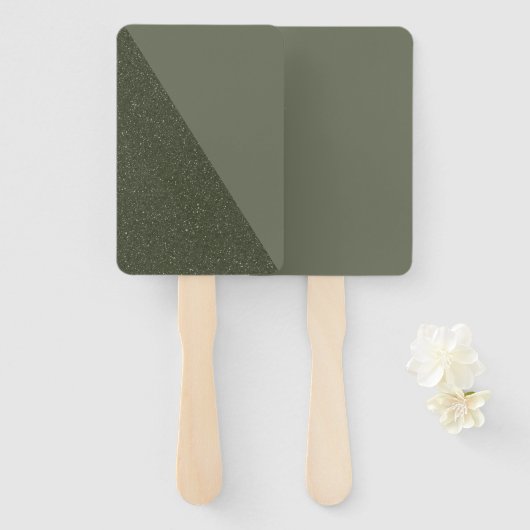 Modern Split Moss Green Event Fan Fächer (Vorne und Hinten)