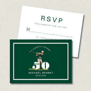 Modern Sport Golf 50. Geburtstag RSVP Karte