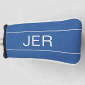 Modern Sport Mit Monogramm Golfer Blue Putter Golf Headcover (Vorderseite)
