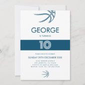 Modern Sports Basketball Boy Geburtstag Einladung (Vorderseite)