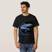 Modern Sports Car Neon Headlight Graphic T-Shirt  (Vorne ganz)