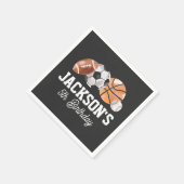 Modern Sports Geburtstagsparty Serviette (Ecke)