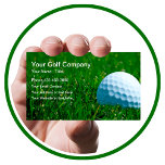 Modern Sports Golf Visitenkarte<br><div class="desc">Simple golf business cards with a closeup graphic background image of a golf ball in the grass and organized layout you can customize online for the golf industry including but not limited to a golf lessons,  class,  supplies,  website,  or promotional.</div>