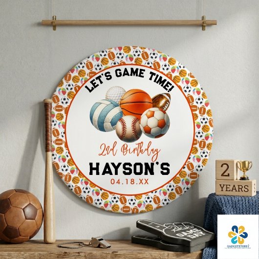 Modern Sports Kids 2. Geburtstag Party Button
