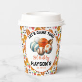 Modern Sports Kids 2. Geburtstag Party Pappbecher (Rückseite)