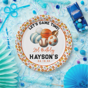 Modern Sports Kids 2. Geburtstag Party Pappteller