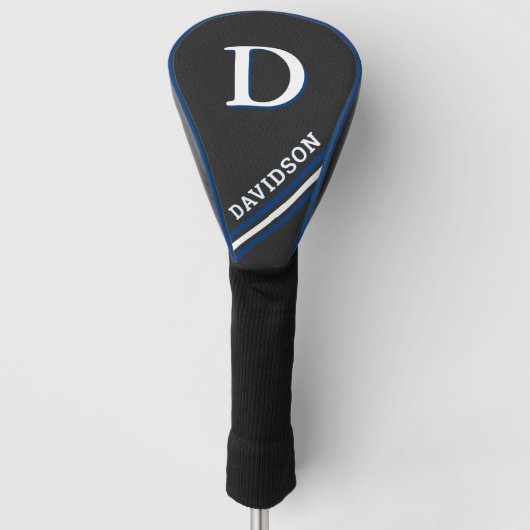 Modern Sporty Monogram Personalized Golfer Gift Golf Headcover (Vorderseite)