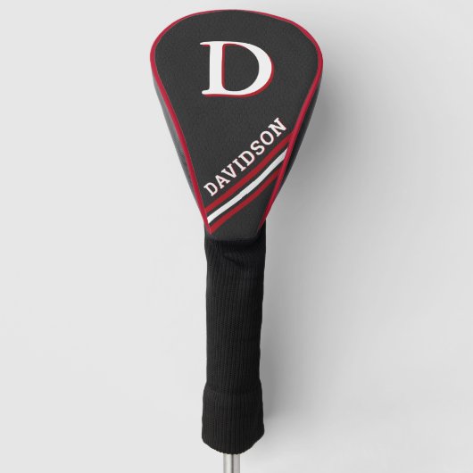 Modern Sporty Personalized Monogram Golfer Gift Golf Headcover (Vorderseite)