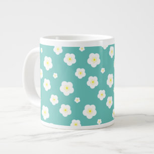 Modern Spring  aqua  gradient yellow flora pattern Jumbo-Tasse