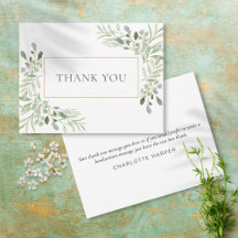 Modern Spring Blätter Business dank You Card