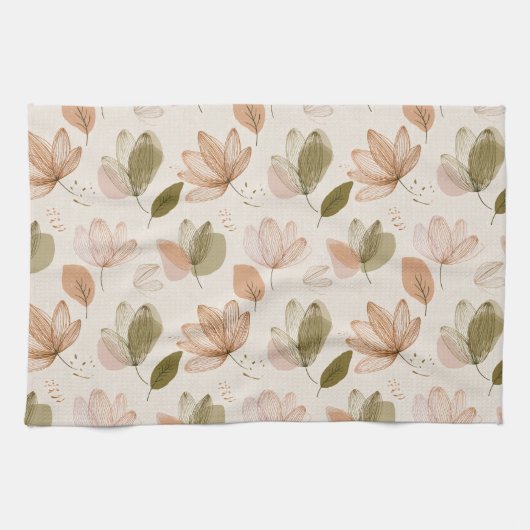 Modern Spring Botanical Floral Kitchen Towels Geschirrtuch (Horizontal)