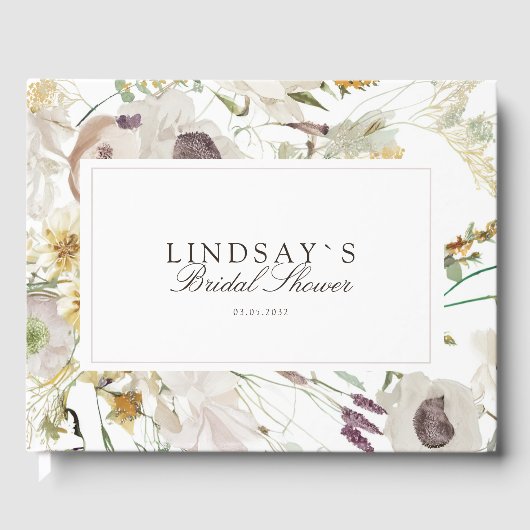 Modern Spring Bridal Shower Gästebuch (Vorderseite)