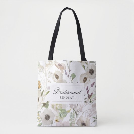 Modern Spring Bridesmaid Personalized Name Tasche (Vorderseite)