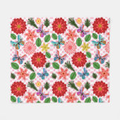 Modern Spring Garden Butterfly Floral  Fleecedecke (Vorderseite (Horizontal))