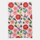 Modern Spring Garden Butterfly Floral  Geschirrtuch (Vertikal)