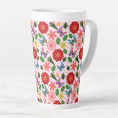 Modern Spring Garden Butterfly Floral  Milchtasse (Rechte Ecke)