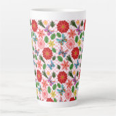 Modern Spring Garden Butterfly Floral  Milchtasse (Vorderseite)