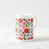 Modern Spring Garden Butterfly Floral  Porzellantasse (Vorderseite Rechts)