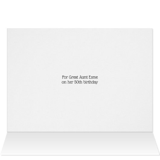 Modern Spring Meadow Birthday Card for Great Aunt (Innenansicht Horizontal (Oben))