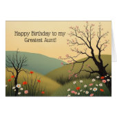 Modern Spring Meadow Birthday Card for Great Aunt (Vorderseite (Horizontal))