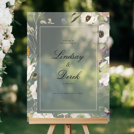 Modern Spring Wedding Welcome Acrylschild