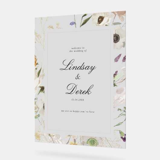 Modern Spring Wedding Welcome Acrylschild (Winkel)