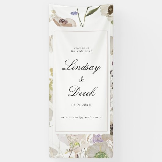  Modern Spring Wedding Welcome Banner (Vertikal)