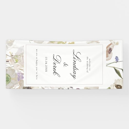  Modern Spring Wedding Welcome Banner (Horizontal)