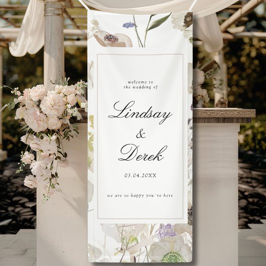  Modern Spring Wedding Welcome Banner