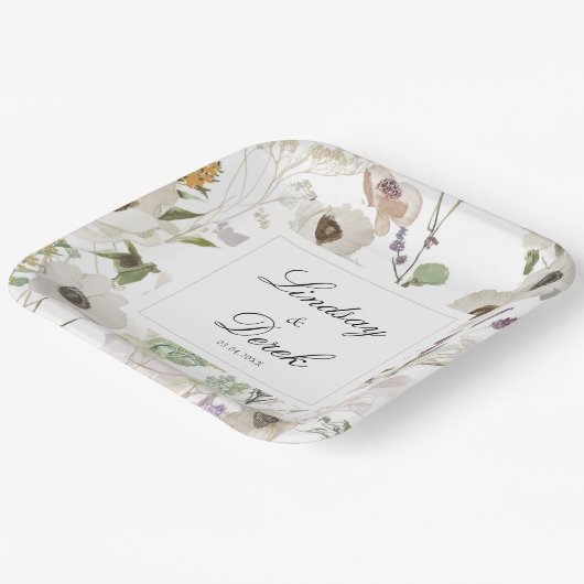  Modern Spring Wedding Welcome Pappteller (Gewinkelt)