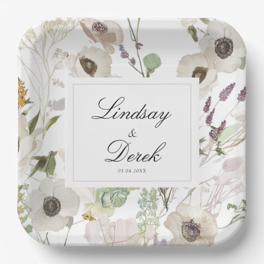  Modern Spring Wedding Welcome Pappteller (Vorderseite)