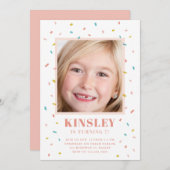Modern sprinkles foto kids birthday einladung (Vorne/Hinten)