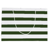 Modern Spruce Green Stripes Goldhirsche Große Geschenktüte (Rückseite)