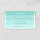 Modern Square Border Pastel Rainbow Ombre Aquamari Visitenkarte (Rückseite)
