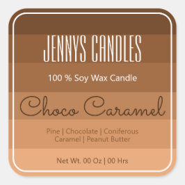 Modern Square Border Pastel Rainbow Ombre Brown Quadratischer Aufkleber