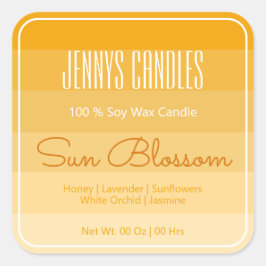 Modern Square Border Pastel Rainbow Ombre Yellow Quadratischer Aufkleber