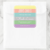 Modern Square Border Pastel Rainbow Stripes Candle Quadratischer Aufkleber (Tasche)