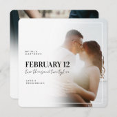 Modern Square Foto Save the Date Card Einladung (Vorne/Hinten)