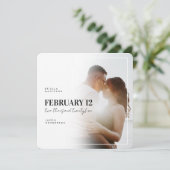 Modern Square Foto Save the Date Card Einladung (Stehend Vorderseite)