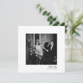 Modern Square Minimalist White Handwritten Wedding Dankeskarte (Stehend Vorderseite)