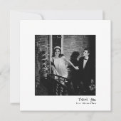 Modern Square Minimalist White Handwritten Wedding Dankeskarte (Vorderseite)