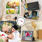 Modern Square Monogram Abschluss 4 FotoCollage Leinwanddruck